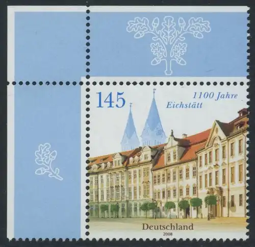BUND 2008 Michel-Nummer 2638 postfrisch EINZELMARKE ECKRAND oben links