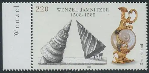 BUND 2008 Michel-Nummer 2639 postfrisch EINZELMARKE RAND links (a)