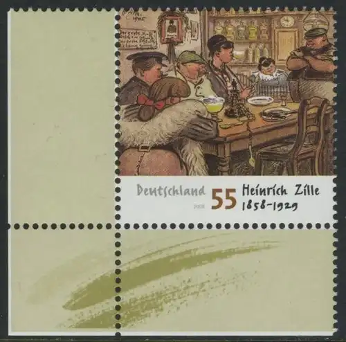 BUND 2008 Michel-Nummer 2640 postfrisch EINZELMARKE ECKRAND unten links