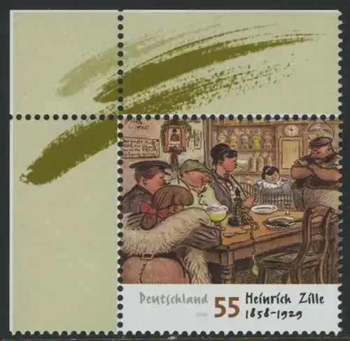 BUND 2008 Michel-Nummer 2640 postfrisch EINZELMARKE ECKRAND oben links