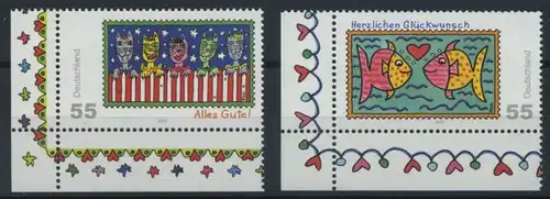 BUND 2008 Michel-Nummer 2644-2645 postfrisch SATZ(2) EINZELMARKEN ECKRÄNDER unten links