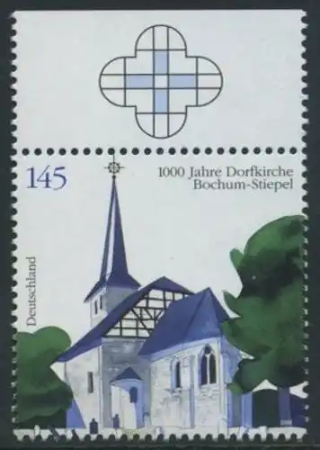 BUND 2008 Michel-Nummer 2646 postfrisch EINZELMARKE RAND oben