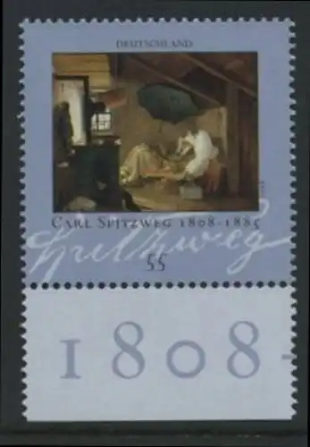 BUND 2008 Michel-Nummer 2647 postfrisch EINZELMARKE RAND unten (1808)