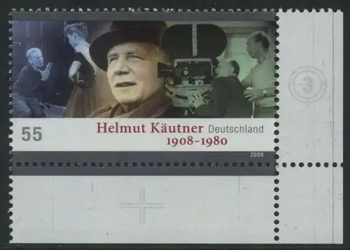 BUND 2008 Michel-Nummer 2654 postfrisch EINZELMARKE ECKRAND unten rechts