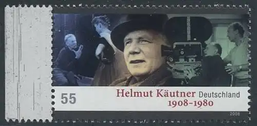 BUND 2008 Michel-Nummer 2654 postfrisch EINZELMARKE RAND links (a)