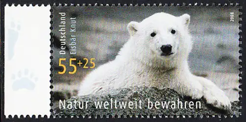 BUND 2008 Michel-Nummer 2656 postfrisch EINZELMARKE RAND links (b)