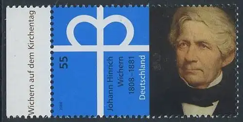 BUND 2008 Michel-Nummer 2657 postfrisch EINZELMARKE RAND links (a)