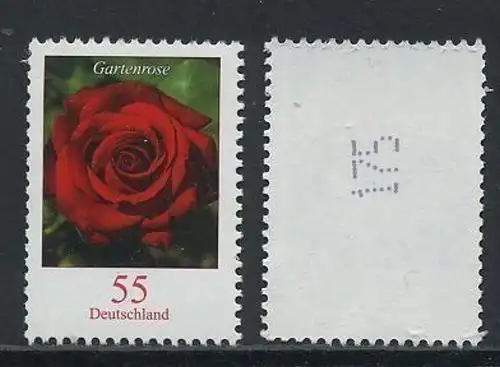 BUND 2008 Michel-Nummer 2669 postfrisch EINZELMARKE m/ rücks.Rollennummer 175 -Rollenmarke/selbstklebend-