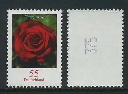 BUND 2008 Michel-Nummer 2669 postfrisch EINZELMARKE m/ rücks.Rollennummer 375 -Rollenmarke/selbstklebend-