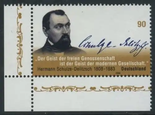 BUND 2008 Michel-Nummer 2684 postfrisch EINZELMARKE ECKRAND unten links