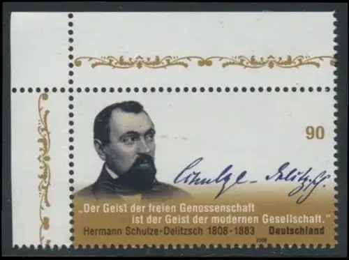 BUND 2008 Michel-Nummer 2684 postfrisch EINZELMARKE ECKRAND oben links