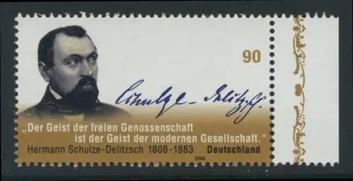 BUND 2008 Michel-Nummer 2684 postfrisch EINZELMARKE RAND rechts (a)