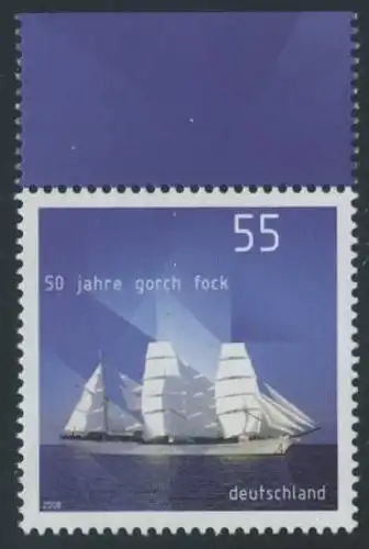 BUND 2008 Michel-Nummer 2686 postfrisch EINZELMARKE RAND oben (b)