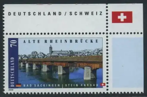 BUND 2008 Michel-Nummer 2691 postfrisch EINZELMARKE ECKRAND oben rechts