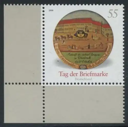 BUND 2008 Michel-Nummer 2692 postfrisch EINZELMARKE ECKRAND unten links