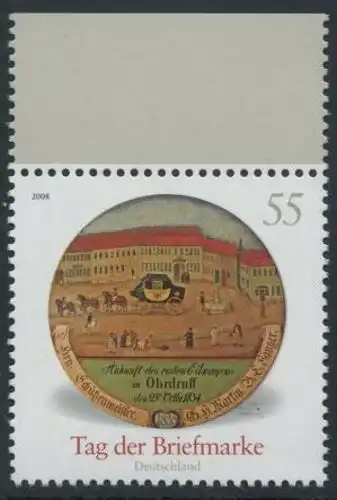 BUND 2008 Michel-Nummer 2692 postfrisch EINZELMARKE RAND oben (a)