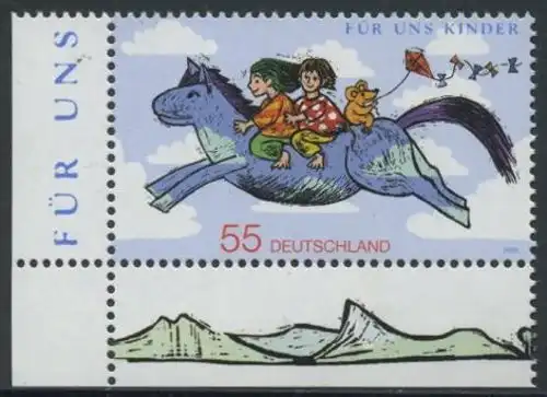 BUND 2008 Michel-Nummer 2693 postfrisch EINZELMARKE ECKRAND unten links