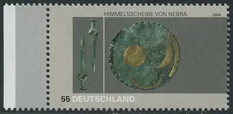 BUND 2008 Michel-Nummer 2695 postfrisch EINZELMARKE RAND links