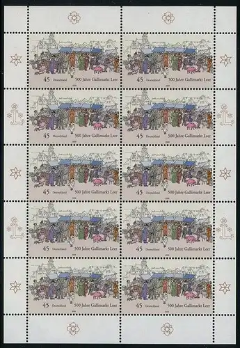 BUND 2008 Michel-Nummer 2696 postfrisch BOGEN(10)