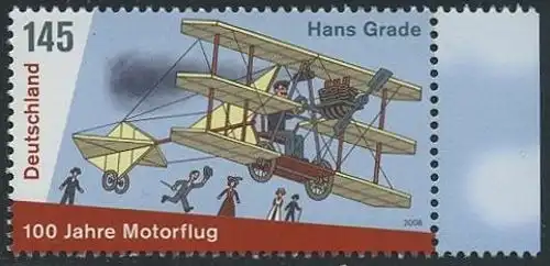 BUND 2008 Michel-Nummer 2698 postfrisch EINZELMARKE RAND rechts (b)