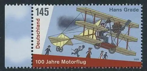 BUND 2008 Michel-Nummer 2698 postfrisch EINZELMARKE RAND links (c)