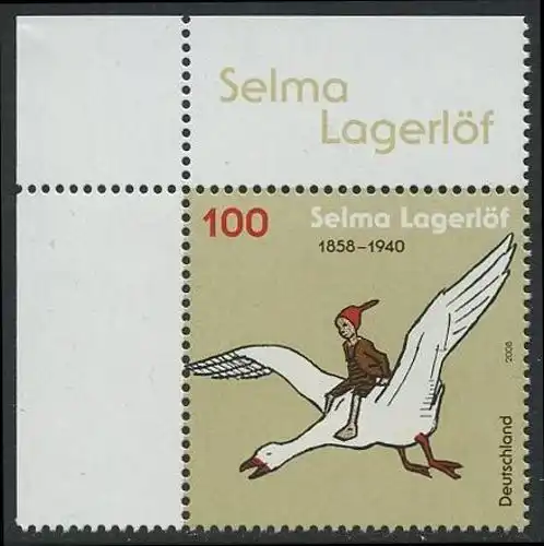 BUND 2008 Michel-Nummer 2705 postfrisch EINZELMARKE ECKRAND oben links