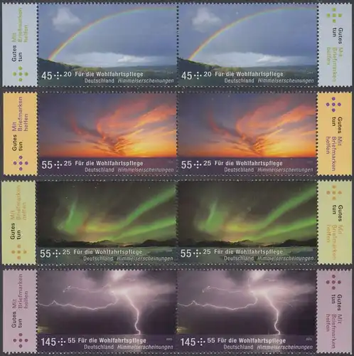 BUND 2009 Michel-Nummer 2707-2710 postfrisch SATZ(4) horiz.PAARE RÄNDER rechts/links