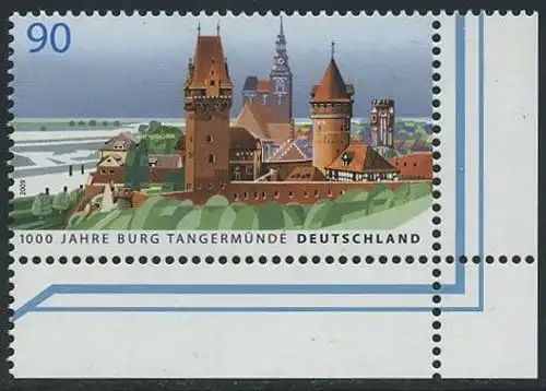 BUND 2009 Michel-Nummer 2712 postfrisch EINZELMARKE ECKRAND unten rechts
