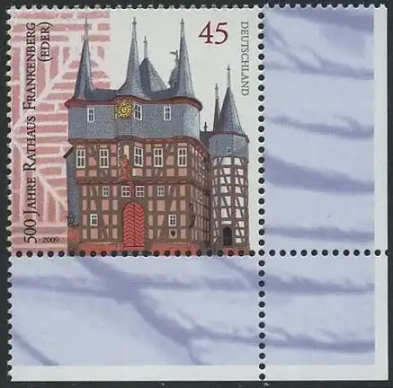 BUND 2009 Michel-Nummer 2713 postfrisch EINZELMARKE ECKRAND unten rechts