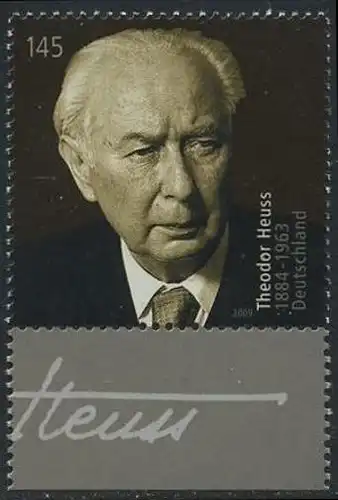 BUND 2009 Michel-Nummer 2714 postfrisch EINZELMARKE RAND unten (a)