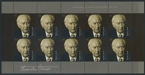 BUND 2009 Michel-Nummer 2714 postfrisch BOGEN(10)
