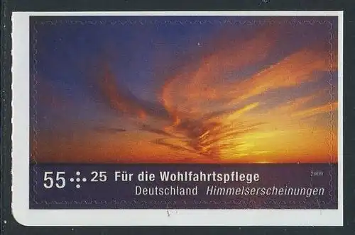 BUND 2009 Michel-Nummer 2717 postfrisch EINZELMARKE (b) -aus MH/selbstklebend-