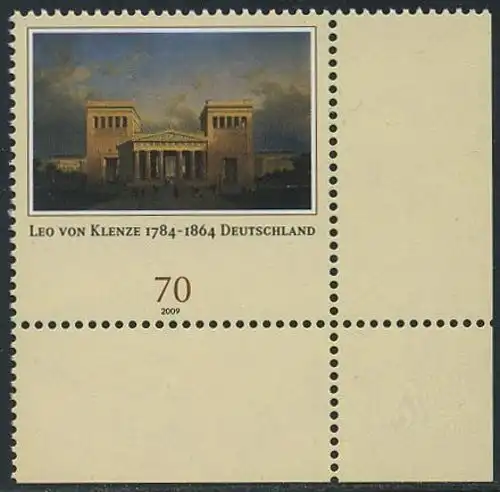 BUND 2009 Michel-Nummer 2719 postfrisch EINZELMARKE ECKRAND unten rechts