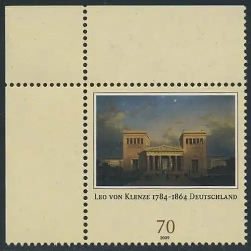 BUND 2009 Michel-Nummer 2719 postfrisch EINZELMARKE ECKRAND oben links