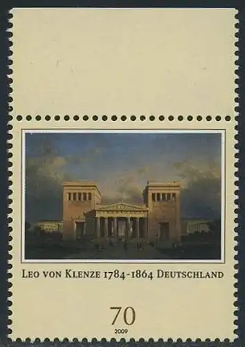 BUND 2009 Michel-Nummer 2719 postfrisch EINZELMARKE RAND oben