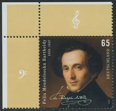 BUND 2009 Michel-Nummer 2720 postfrisch EINZELMARKE ECKRAND oben links