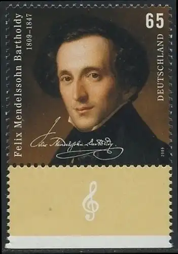 BUND 2009 Michel-Nummer 2720 postfrisch EINZELMARKE RAND unten (b)