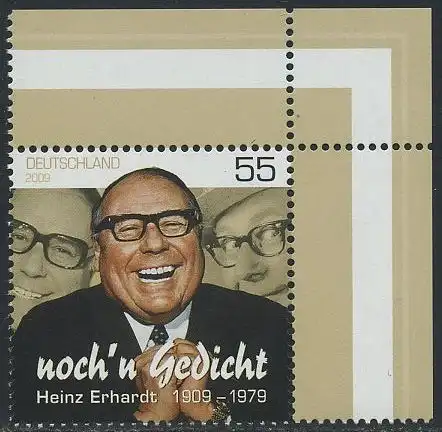 BUND 2009 Michel-Nummer 2721 postfrisch EINZELMARKE ECKRAND oben rechts