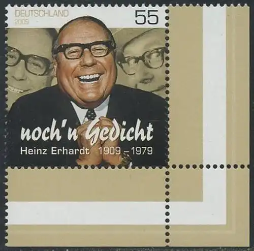 BUND 2009 Michel-Nummer 2721 postfrisch EINZELMARKE ECKRAND unten rechts