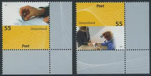 BUND 2009 Michel-Nummer 2723-2724 postfrisch SATZ(2) EINZELMARKEN ECKRÄNDER unten rechts