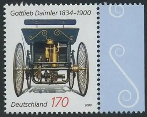 BUND 2009 Michel-Nummer 2725 postfrisch EINZELMARKE RAND rechts (a)