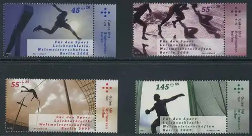 BUND 2009 Michel-Nummer 2727-2730 postfrisch SATZ(4) EINZELMARKEN RÄNDER rechts (b)