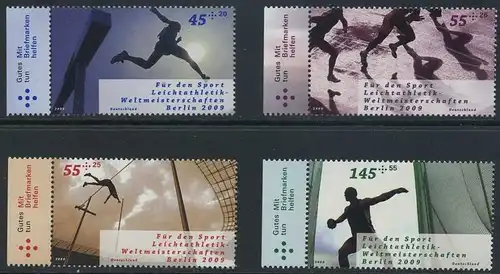 BUND 2009 Michel-Nummer 2727-2730 postfrisch SATZ(4) EINZELMARKEN RÄNDER links (c)