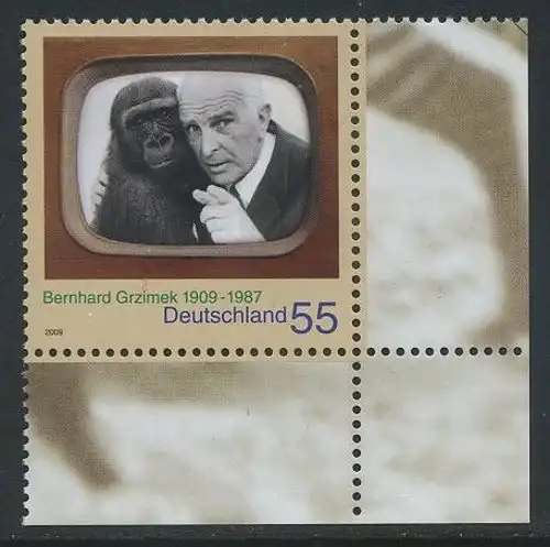 BUND 2009 Michel-Nummer 2731 postfrisch EINZELMARKE ECKRAND unten rechts