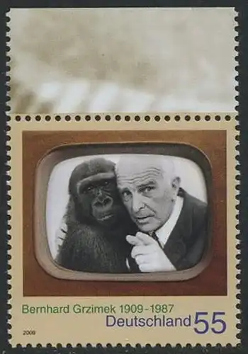 BUND 2009 Michel-Nummer 2731 postfrisch EINZELMARKE RAND oben (a)