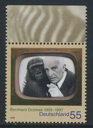 BUND 2009 Michel-Nummer 2731 postfrisch EINZELMARKE RAND oben (b)