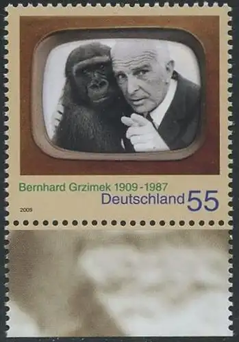 BUND 2009 Michel-Nummer 2731 postfrisch EINZELMARKE RAND unten (b)