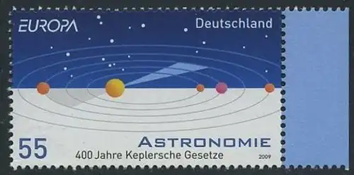 BUND 2009 Michel-Nummer 2732 postfrisch EINZELMARKE RAND rechts (a)