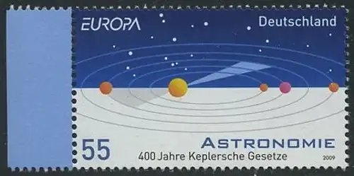 BUND 2009 Michel-Nummer 2732 postfrisch EINZELMARKE RAND links (c)