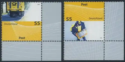 BUND 2009 Michel-Nummer 2733-2734 postfrisch SATZ(2) EINZELMARKEN ECKRÄNDER unten rechts